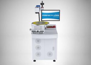 Buy cheap 20W 30W 50W Vertical Multi-Station Flow Type Animal Ear Tag Plastic Parts Fiber Laser Marking Machine product