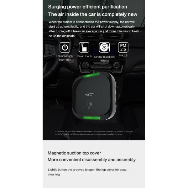 PM2.5 Display Mini Portable Intelligent Air Purifier Smart Touch Car HEPA Filter Air Purifier With Air Quality Sensor