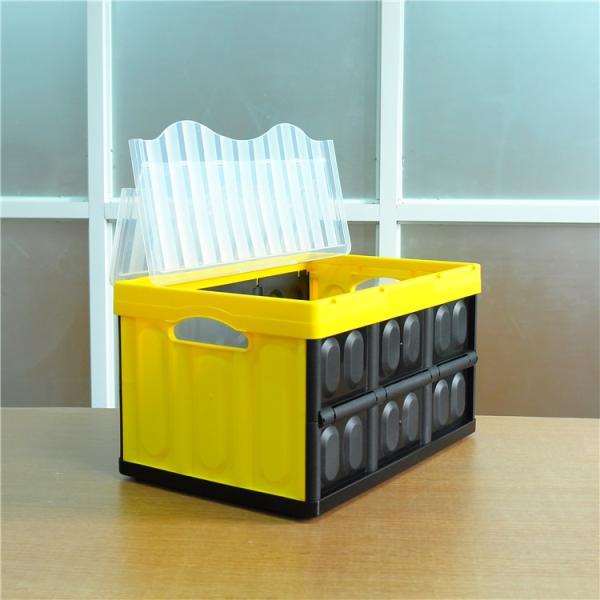 Cheap plastic collapsible home storage container box bluecollapsible crate container door lock