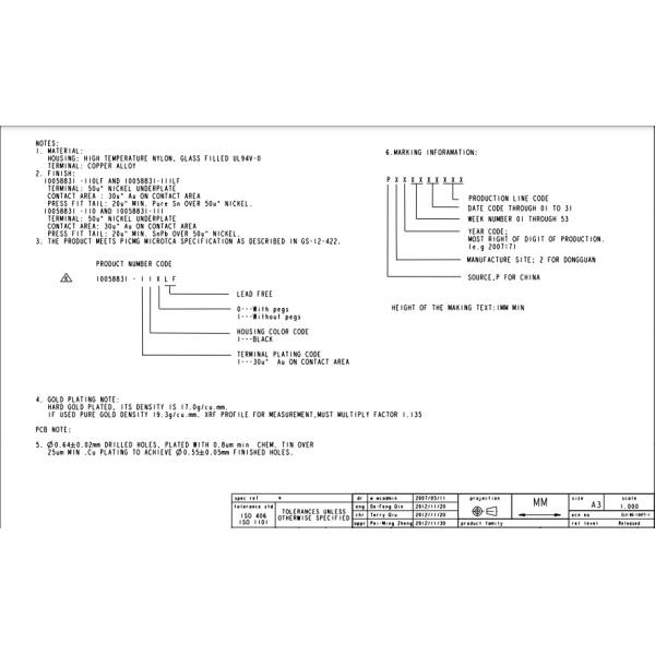 10058831 10058831-110LF ICC FCI Amphenol Card Edge Connectors Terminal