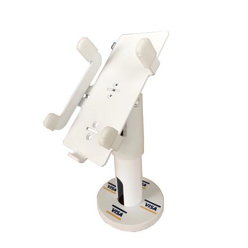 White Anti Theft Tablet Holder Metal Rotatable Security POS Terminal Display