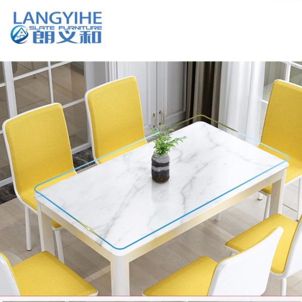 Quality Nordic Marbled Tempered Glass Dining Table And Chair Combination for sale