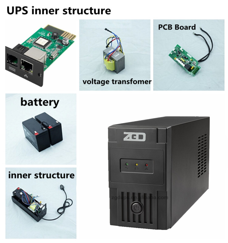LCD Display Line Interactive Offline Built In Battery UPS 1000VA 1200VA 1500VA 2000VA