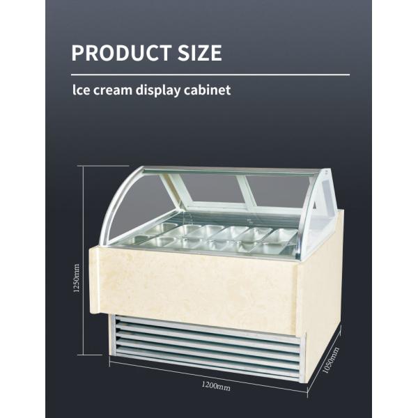Baked Pastry Ice Cream Cone Display Case Stand Alone R404a Commercial Ice Cream Cabinet