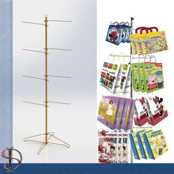Quality Hook tree stand for paper bags / Metal hooks display stand / Bags display rack / POP display stand for sale