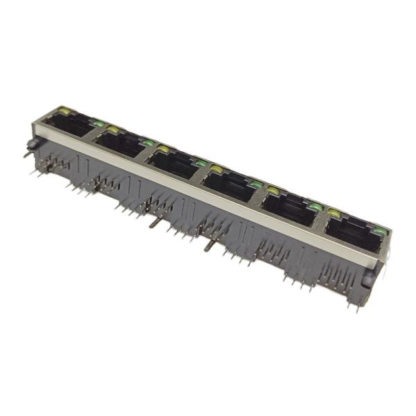 Quality PCB RJ45 Alternative Connector 1x6 RJ45 8P8C Modular Connector With Led for sale