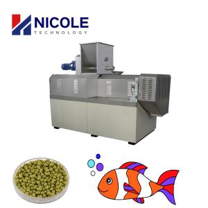 China Double Screw Extruder Small Floating Fish Feed Machine Semi Automatic on sale