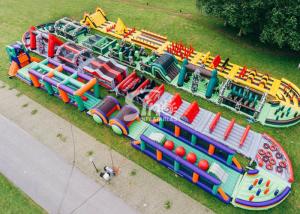 China 185 Meters Long Big Adults Inflatable Obstacle Course Course From Guangzhou Inflatables Factory on sale
