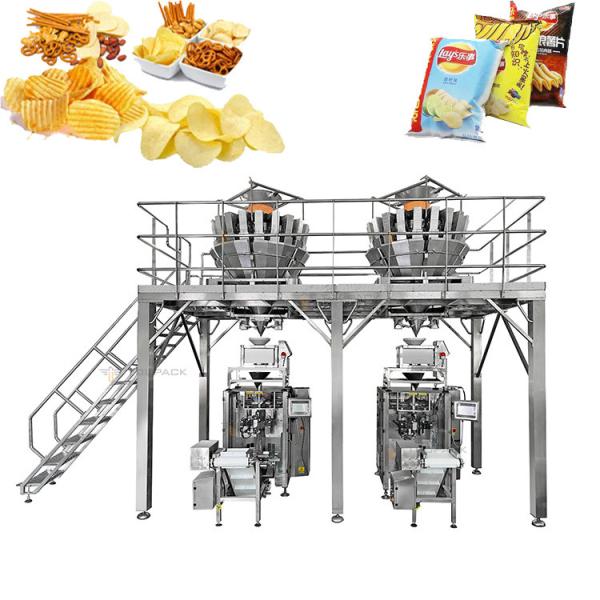 Quality Automatic Potato Chips Snacks Food Packing Machine With 20 Head Multihead Weigher for sale