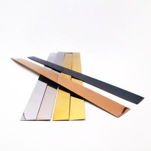 China Gold Mirror Stainless Steel Trim Polishing Flat Metal Tile Trim For Furniture on sale