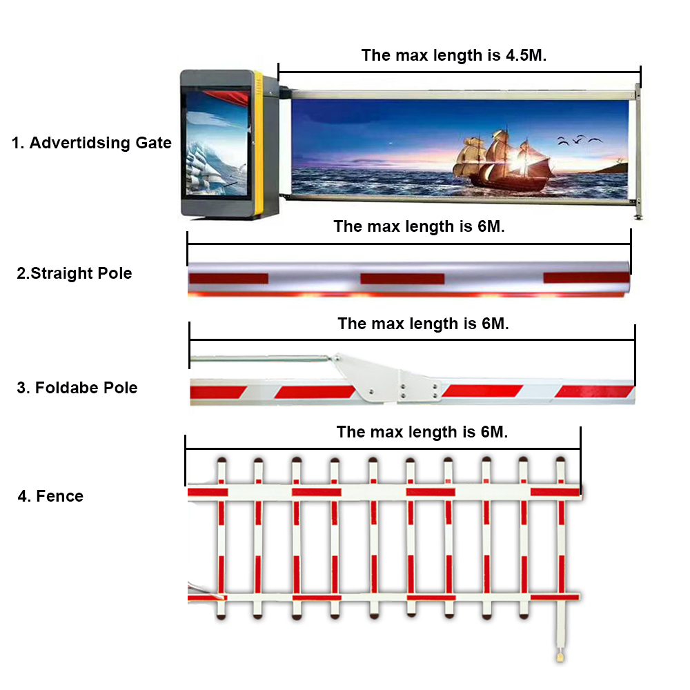 30 Meters Remote Control Heavy Duty Parking Barrier Gate 140W Output Efficiency