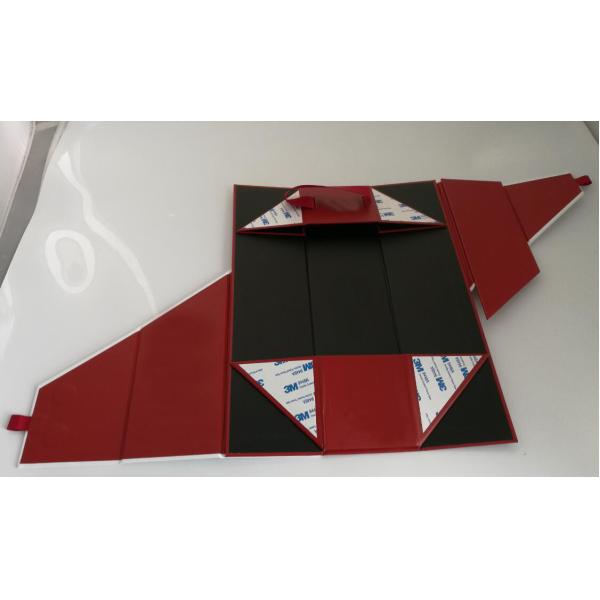 High End Rigid Wine Bottle Packging Box With Cushion Protection Inside And Ribbon Straps