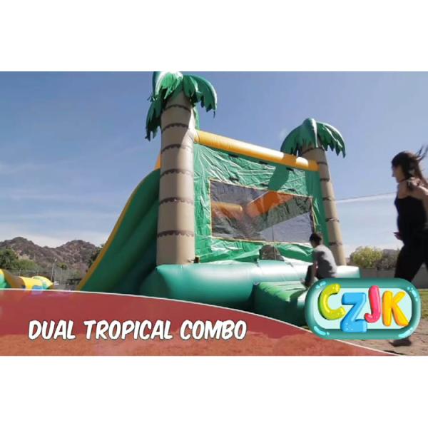 Jungle Green Tree Inflatable Obstacle Course 4Mx 6M X 4M 3 Years Warrenty