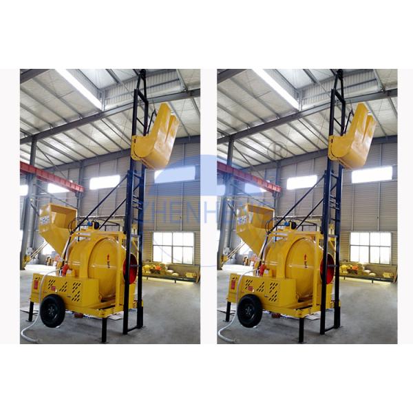 JZR350 Mobile Diesel Powered Supply Concrete Mixer With Hydraulic Hopper Lifting Ladder