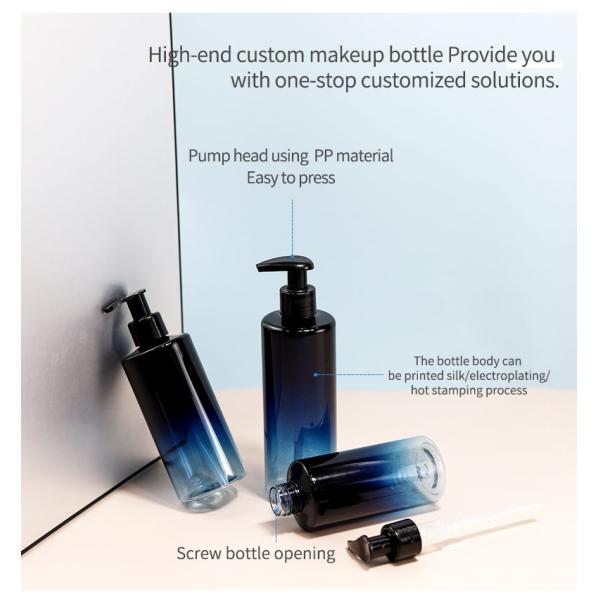 300ml 500ml Transparent Pump Bottle Cosmetic Shampoo Empty Bottle With Spray Pump Head