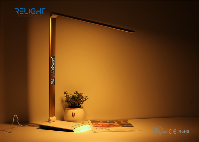Eye Protection Foldable Desk Lamp with LCD Calendar Display and Ambient Light Dimmable Brightness