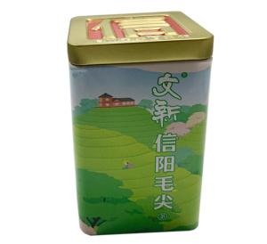 China Customized Glossy Rectangular Tin Can 0.22mm Tea Packaging Tins on sale