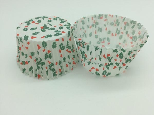 Quality Single Wall Greaseproof Cupcake Liners Cup Cake Wrappers Dim Sum Cherry and Leaf Printing for sale