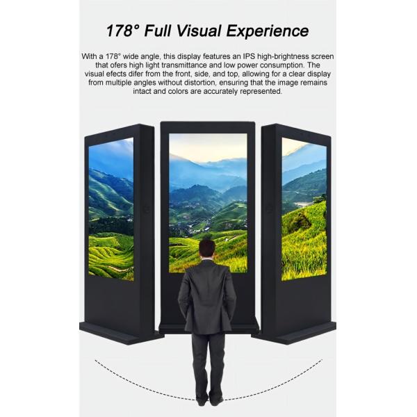 75 inch Full Screen Floor Standing Advertising Display Standing player with 4K Ultra HD Resolution and Aluminum Alloy Frame