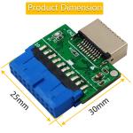 Vertical USB 3.1 Key-A Type-E To USB 3.0 20Pin Header Male Extension Adapter
