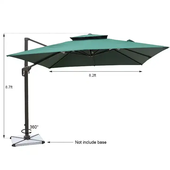 Green Aluminum Umbrellas Commercial Use Sunshade Aluminum Umbrella For Pool