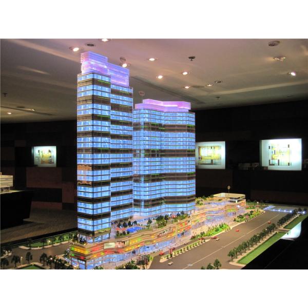Commercial Miniature Building Models Required Scale Size Warm LED Light