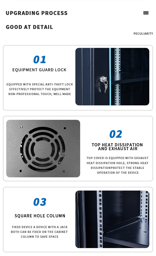 Removable Doors Network Rack Durable Steel Material for Networking