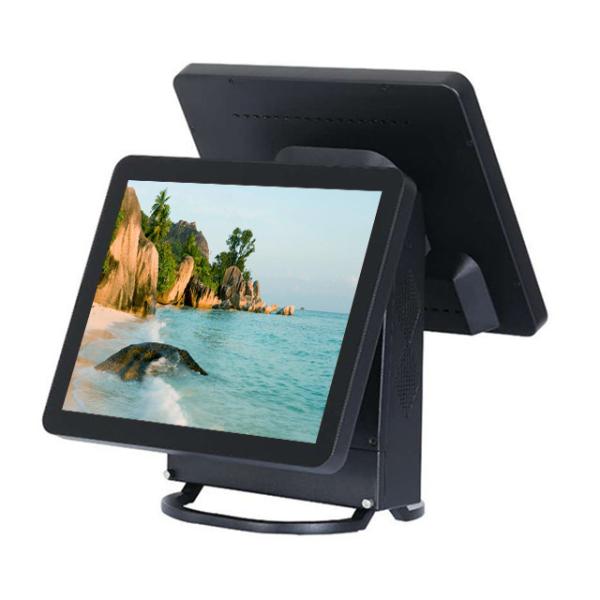 Quality Black Color Dual Screen All In One Point Of Sale Systems With Aluminium Alloy Housing for sale
