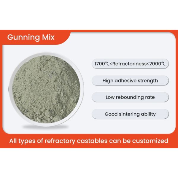 High Temperature 1750°C Gunning Mix Magnesium Alumina Corundum Refractory Lining Spray Coating Materials For Boiler Kiln Furnace
