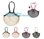 high quality reusable Cotton Mesh Net bag Shopping Tote Bag for foods and