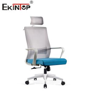 China High Back Mesh Office Chair With Headrest Plastic Armrests Swivel on sale