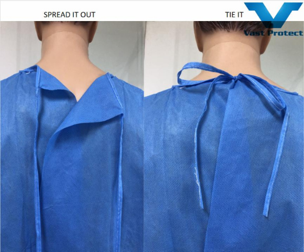 Best Selling Work Clothes Waterproof Breathable Disposable SMS Isolation Gown
