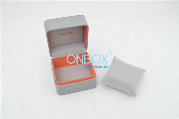 Quality Customized Square Watch Gift Boxes Grey With Soft Pillow Insert for sale