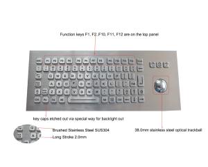 Buy cheap Panel Mounted Metal Rugged Keyboard With Backlit USB Optical Trackball product