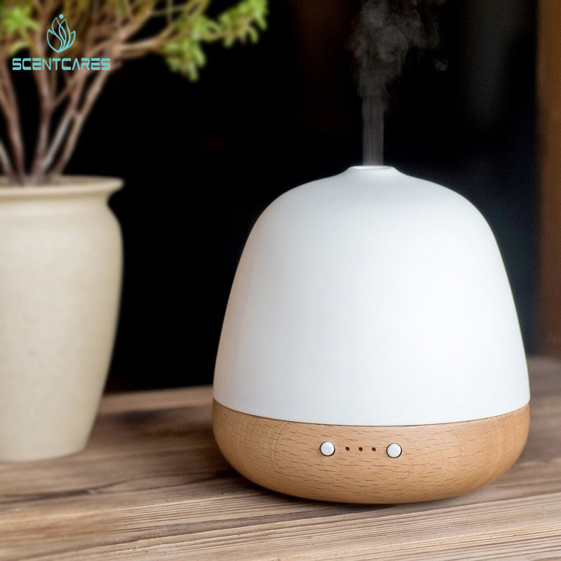 Ceramic solid wood base Ultrasonic Cool Mist Oil Essential Ceramic Aroma Diffuser