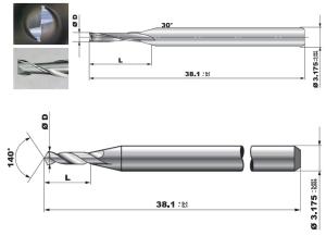 Self Lubricating PCB Aluminium Router Bits Tungsten Carbide Drill Bits
