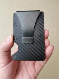 Buy cheap Multiscene RFID Carbon Fiber Card Clip , CE Metal Card Holder With Money Clip product