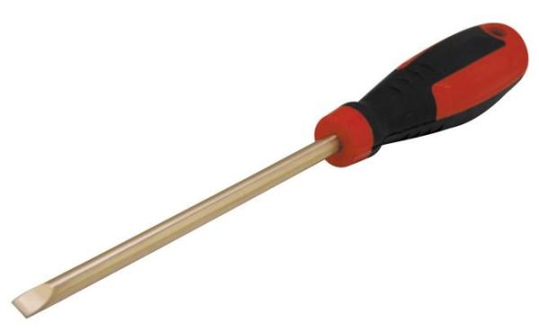 Quality Flat Head Non Ferrous Screwdriver Spark Proof Rubber Handle Roll - Off Protection for sale