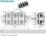 36.0mm 240A High Current Terminal Block Right Angle PCB Barrier PC Terminal