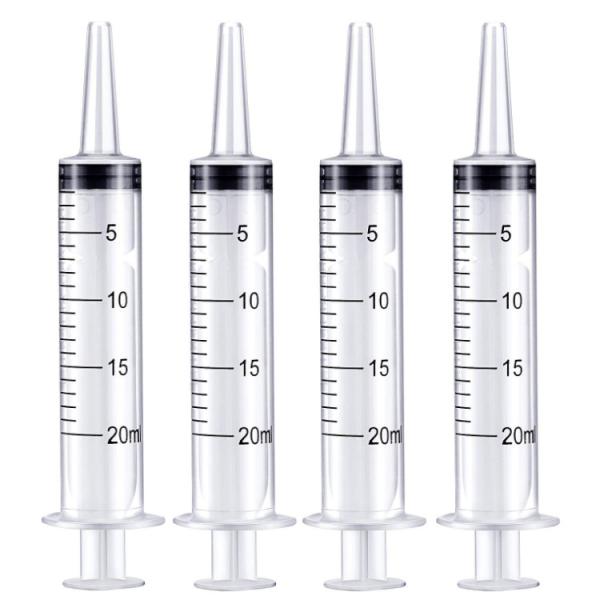 Quality 4 Pack Large Plastic Syringe for Scientific Labs and Dispensing Multiple Uses Measuring Syringe Tools (20 ml) for sale