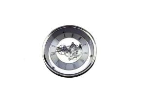 China 149MM Vintage Stainless Steel Skeleton Clock Small Size Plastic Back Cover on sale