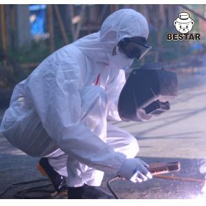 Buy cheap CAT III Flame Retardant Type 5/6 White SMS Coverall for Oil Industry product