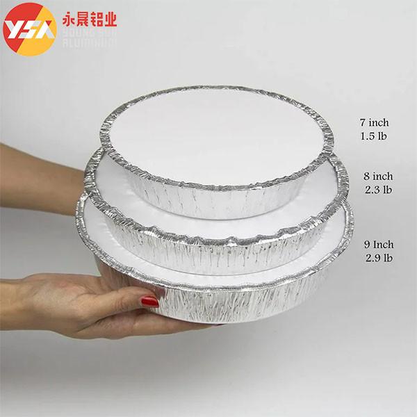 Quality 7 Inch Foil Pans With Lids Round Foil Trays Pizza Pie Pan With Clear Lid for sale
