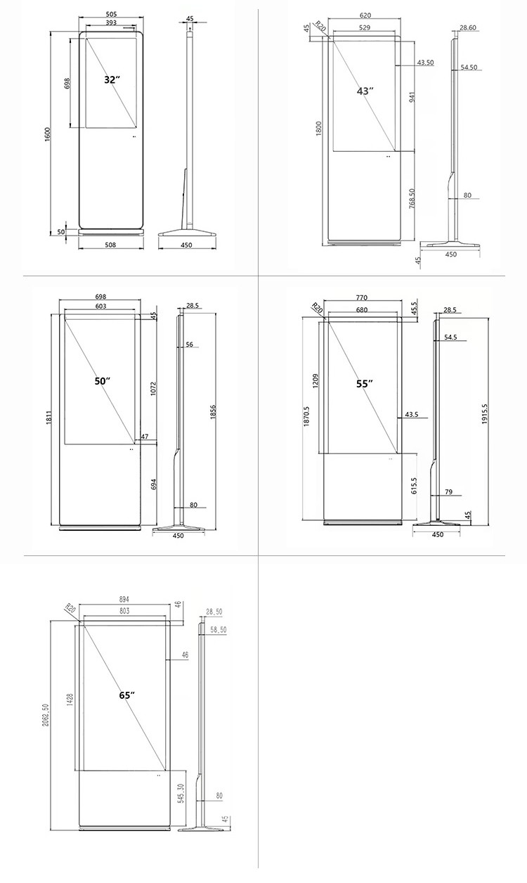 43 Inch Wifi Touch Screen Kiosk Advertising Display Player Digital Signage
