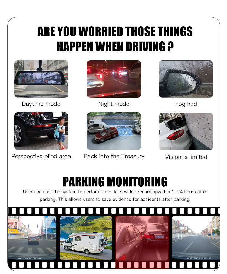 4CH 1080P Bird View Car Camera Monitoring Surround System 190deg Wide Angle