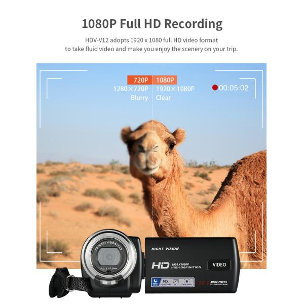 Vlog 4k Digital Video Camera Home Camcorder Film 1080P HD With Infrared Night Vision