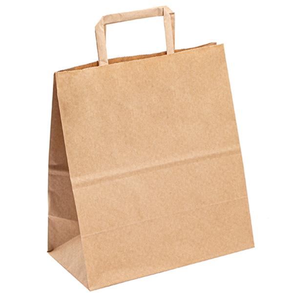 Quality Wholesale Brown Kraft Paper Bag Custom Print Logo Shopping Paper Bag for sale