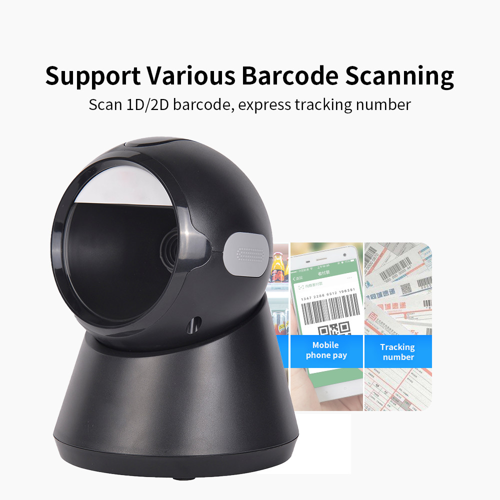 Tabletop Omni Directional Barcode Scanner 2D Qr Code Reader For Supermarket