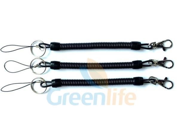 Quality Spring Custom Coiled Key Lanyard Leash With Lobster Claw /  Mobile Strap for sale