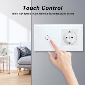 Buy cheap Type 146 Tempered Glass Panel Switch And Socket Outlet With LED Indicator product